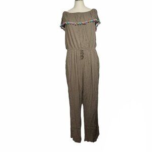 Toxik3 Colorful Pom Pom Rayon Jumpsuit 2X